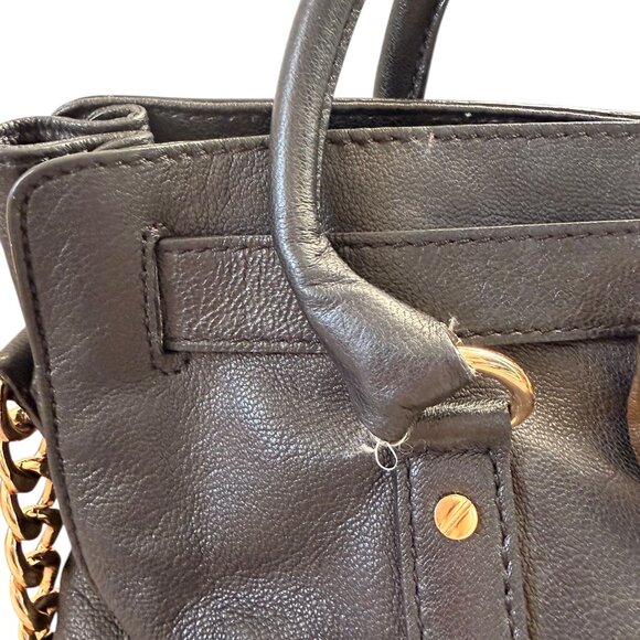 Michael Kors Hamilton Leather Satchel Black - Picture 3 of 8